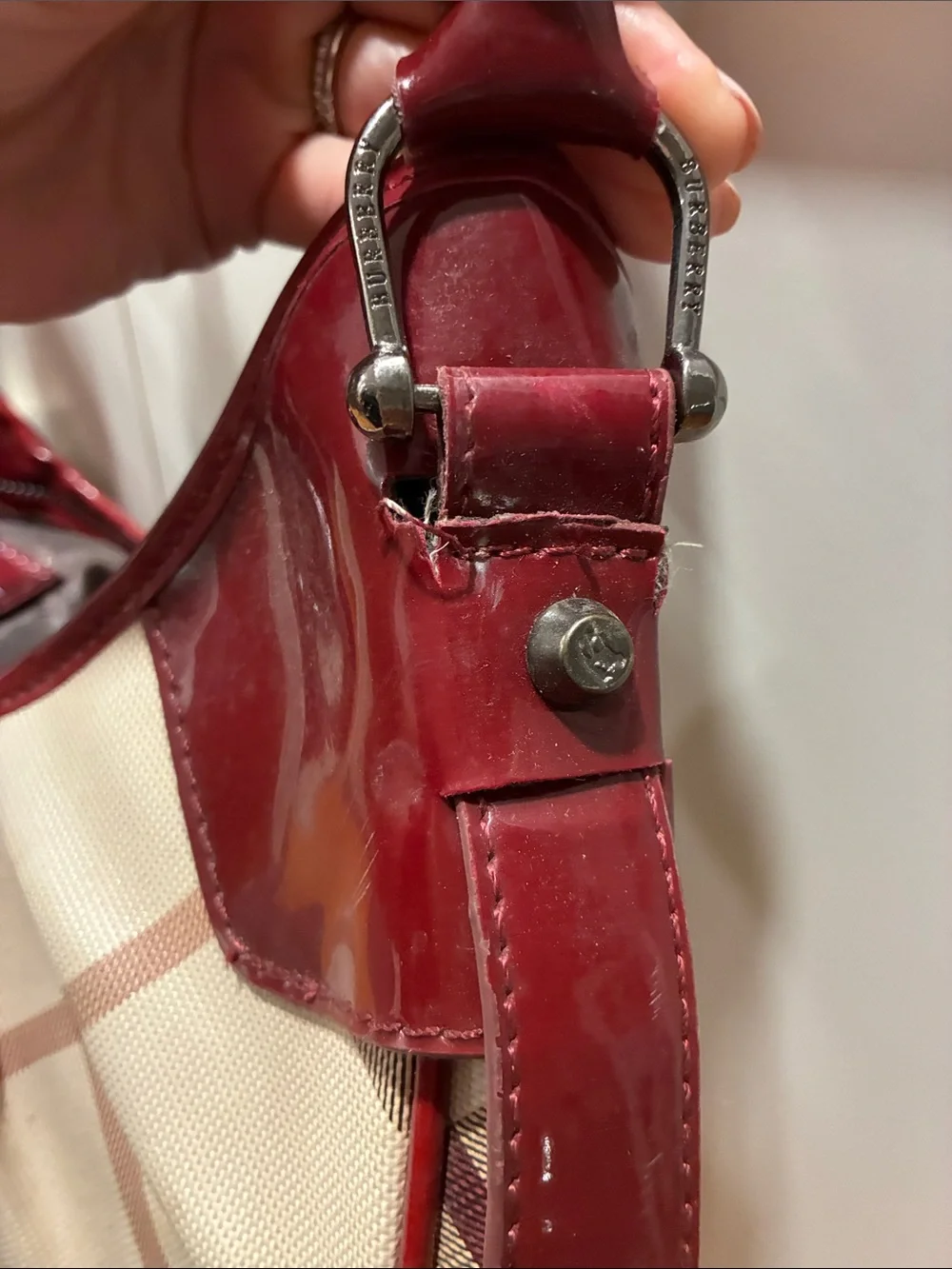 Red Trim Plaid Shoulder Bag - Women Bags